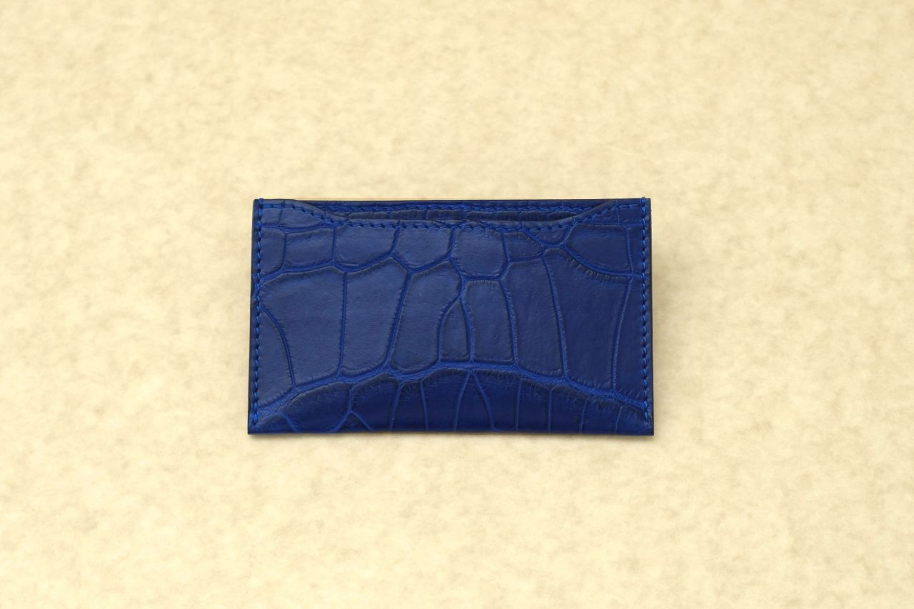 クロコダイル名刺入れ　フランスブルー